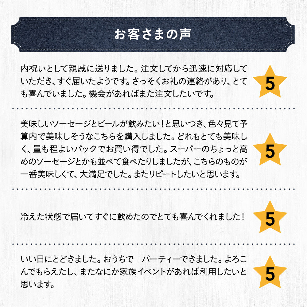 ハム・ソーセージ5種&定番ビール4種6本 冷蔵便