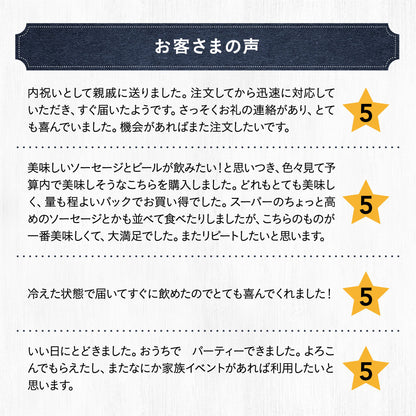 ハム・ソーセージ5種＆定番ビール4種6本 冷蔵便